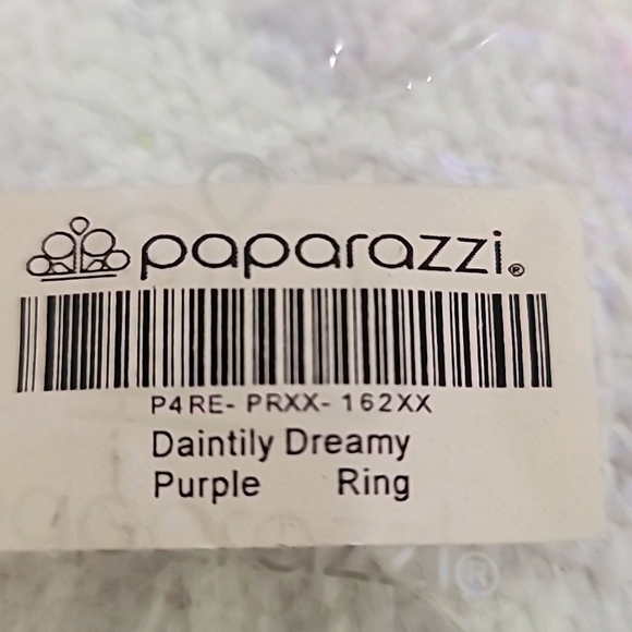 Paparazzi Daintly Dreamy Purple Stretchable Silvertone Ring OSFM - Picture 4 of 4
